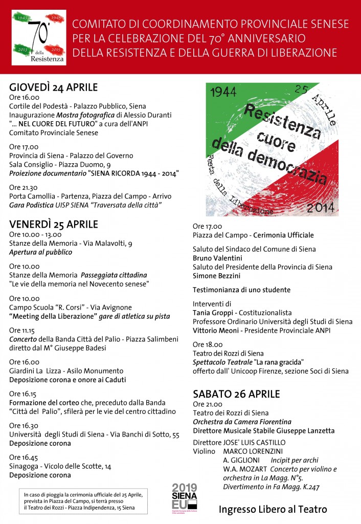 Programma 25 Aprile 2014