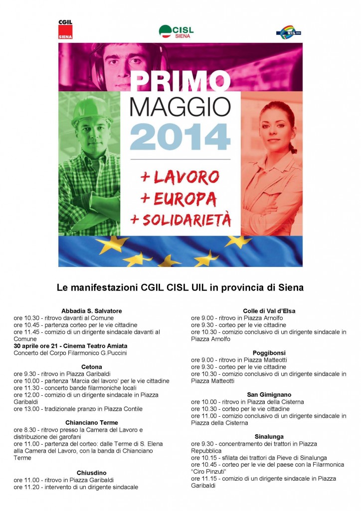 programma 1 MAGGIO 2014 CGIL CISL UIL Siena